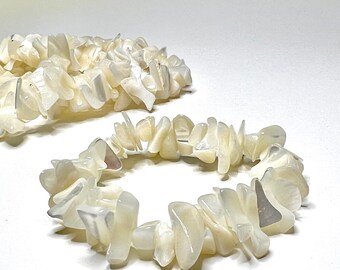 Mother of Pearl Crystal Bracelet, Mother of Pearl Gemstone Beaded Bracelet