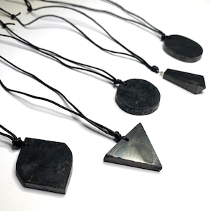 Shungite Stone Necklace, Shungite Cord Necklace