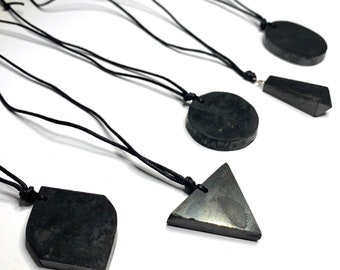 Shungite Stone Necklace, Shungite Cord Necklace