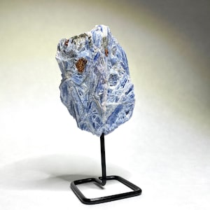 Raw Blue Kyanite Crystal Cluster on Stand image 3