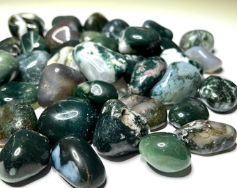 Moss Agate Tumbled Stone