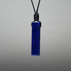 Lapis Lazuli Pendant Necklace, Handmade Crystal Cord Necklace