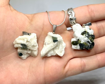 Green Tourmaline Pendant with Free Chain