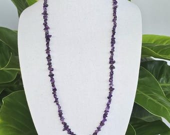 Amethyst Chips Long Necklace – 34" with 2" Extender