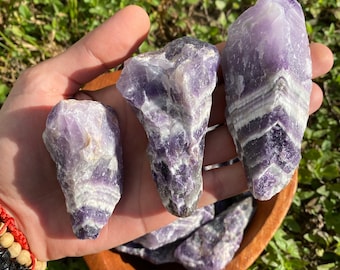 Chevron Banded Amethyst Points