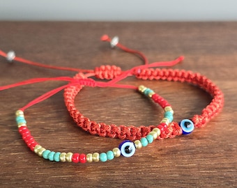 Evil Eye Bracelet - Adjustable String Bracelet