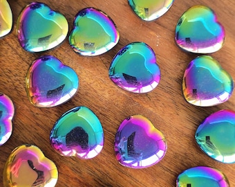 Rainbow Hematite Titanium Coated Heart