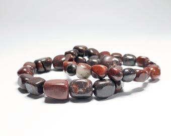 Brecciated Jasper Tumbled Crystal Bracelet