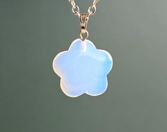 Opalite Flower Pendant Necklace