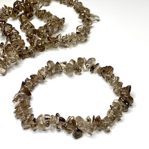 Pulsera de cristal de cuarzo ahumado: joyería con piedras preciosas que conectan con la tierra