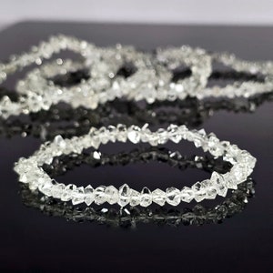 Herkimer Diamond Crystal Bracelet: 6-8mm Gemstone Stretch Bracelet