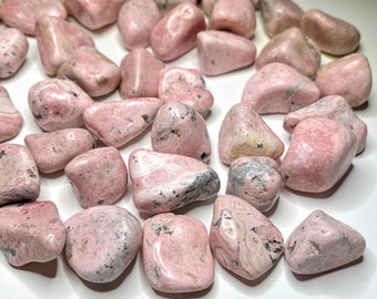 Rhodonite Tumbled Stones - Polished Pink Gemstones from Peru