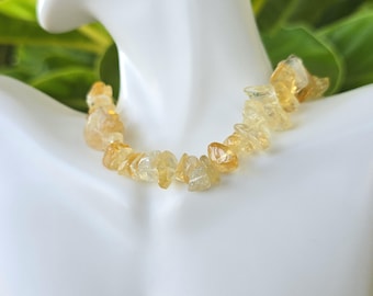Citrine Chunky Chips Choker Necklace – 16" with 2" Extender