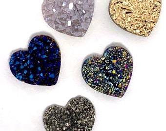 Aura Hearts Druzy Medium Size