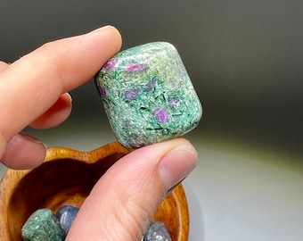Ruby in Fuchsite with Kyanite Tumbled Stones
