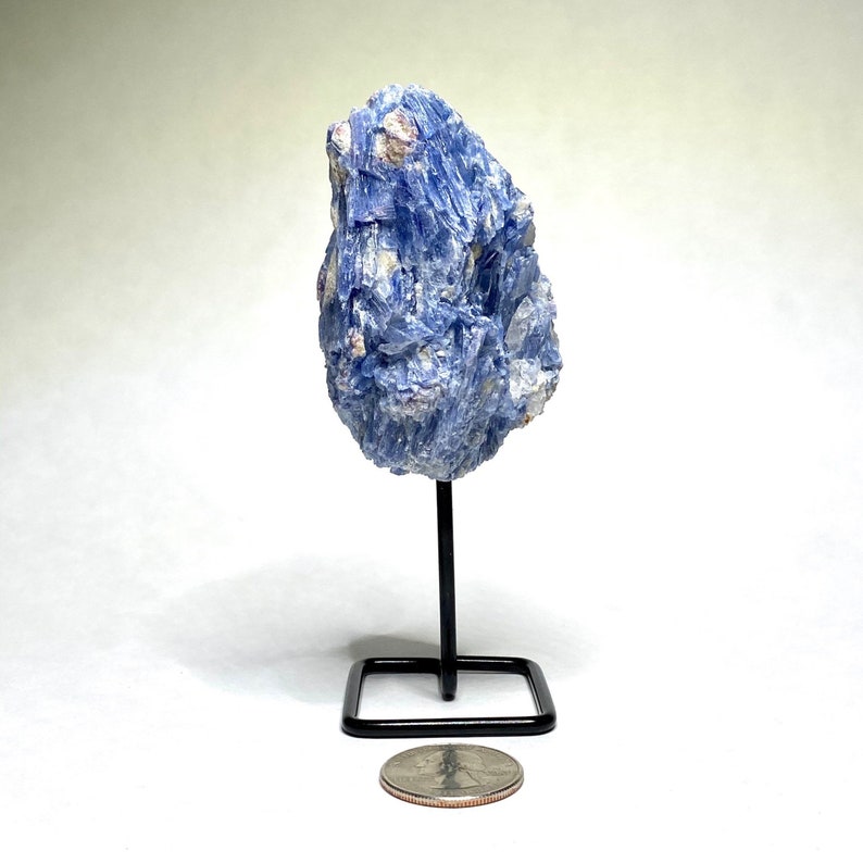 Raw Blue Kyanite Crystal Cluster on Stand image 10