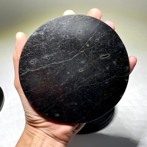 Black Tourmaline Crystal Charging Station - 5&quot; Crystal Charging Disk