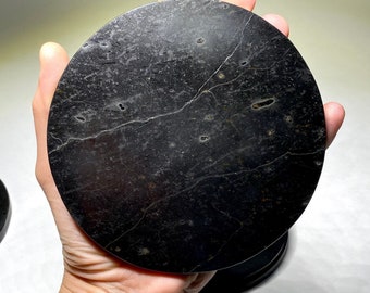 Black Tourmaline Crystal Charging Station - 5" Crystal Charging Disk