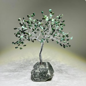 Emerald Crystal Tree, Emerald Chips Gemstone Tree: Choose from 100- 300 -500 Chips