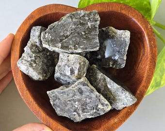 Natural Larvikite Stone from Norway - Polished topside with a natural - raw bottom
