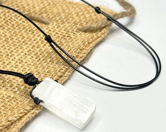 Personalized Selenite Crystal Pendant Necklace