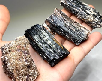 Black Tourmaline Crystal with Mica
