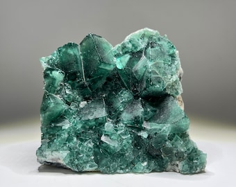 Green Fluorite Cluster with Cut Base