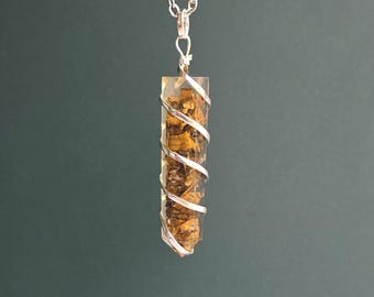 Tigers Eye in Orgonite Pendant Necklace