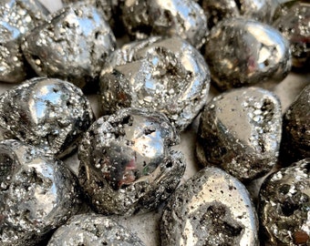 Pyrite Tumbled Stones, Natural Tumbled Pyrite Stones from Peru