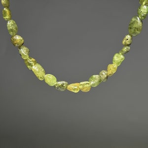 Peridot Crystal Choker: Sterling Silver Gemstone Necklace