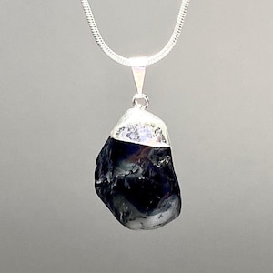 Black Tourmaline Tumbled Pendant Necklace