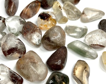 Garden Quartz Tumbled Stones, Natural Lodolite Tumbled Stones