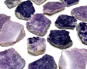 Raw Lepidolite Stone with Top Polished