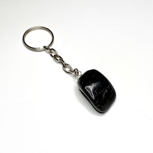 Black Tourmaline Crystal Keychain