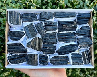 Black Tourmaline Crystal Flat, Rough Natural Stones, Premium Quality 'AA' Grade Tourmaline, Bulk Wholesale Crystals