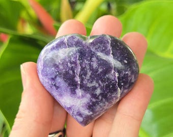 Lepidolite Heart – Carved Stone