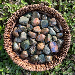 Rhyolite Tumbled Stones, Rainforest Jasper Tumbled Crystals 20/30MM