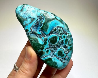 Chrysocolla with Malachite Freeform