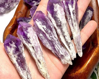 Small Royal Bahia Elestial Amethyst Crystal Points, Elestial Amethyst Crystal Wands