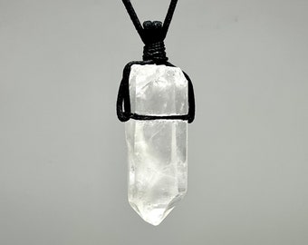 Clear Quartz Crystal Cord Necklace