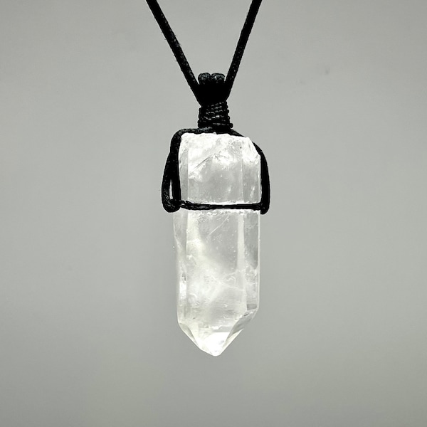 Clear Quartz Crystal Cord Necklace