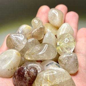 Natural Rutilated Quartz Tumbled Stones - 18-35mm size