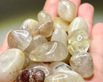 Natural Rutilated Quartz Tumbled Stones - 18-35mm size