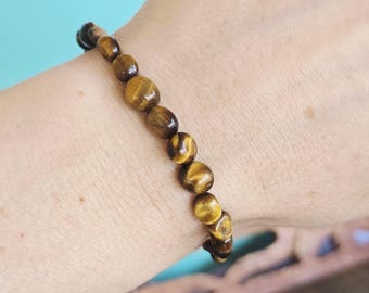 Tigers Eye Nugget Bead Bracelet