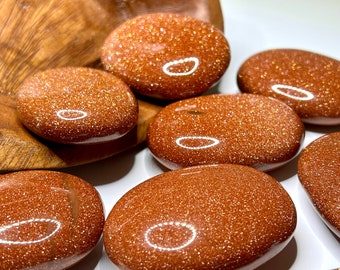 Red Goldstone Palm Stone