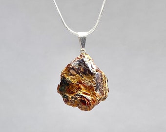 Rough Garnet Pendant with Free Chain