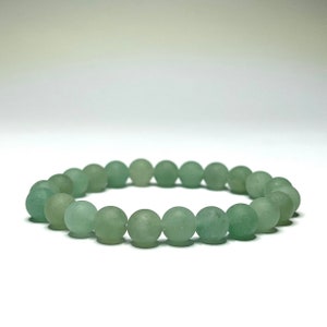 Green Aventurine Crystal Bracelet, 8mm Matte Beaded Bracelet