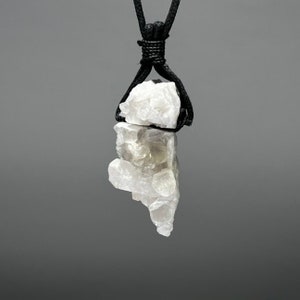 Clear Quartz Cluster Cord Necklace - Metaphysical Crystal Jewelry