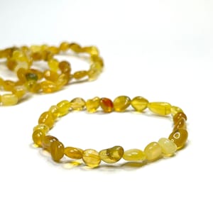 Yellow Opal Crystal Bracelet, Opal Gemstone Beaded Bracelet