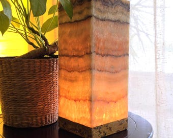 Onyx Table Lamp - 12 Inch Natural Stone Lamp from Mexico
